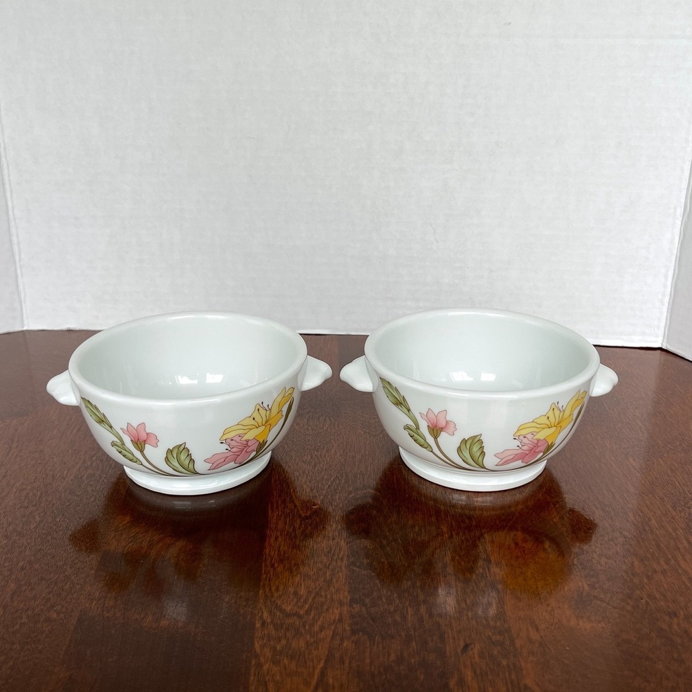 Set of 2 Pillivuyt France Les Volutes Art Noveau Individual Casserole/Soup Bowl